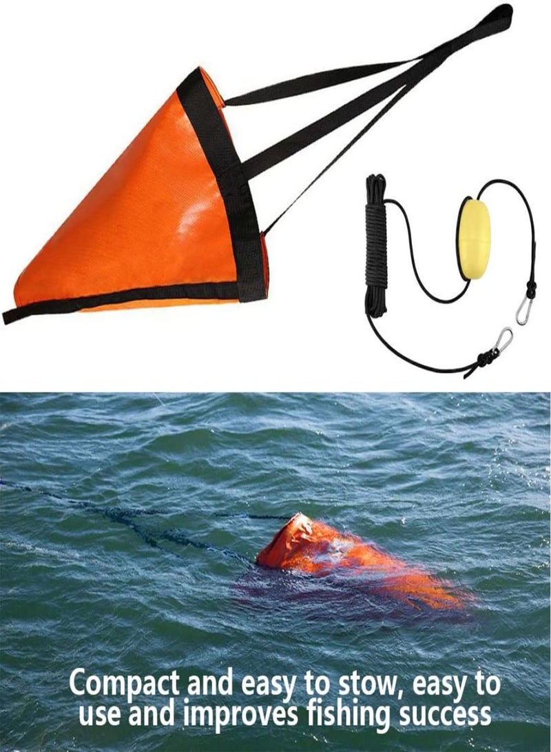GGOOT Drift Sock with Harness Boat Anchors Buoy Sea Anchor Ocean Anglers Fishing Drogue for Kayak Boat 18 inch - Image 2
