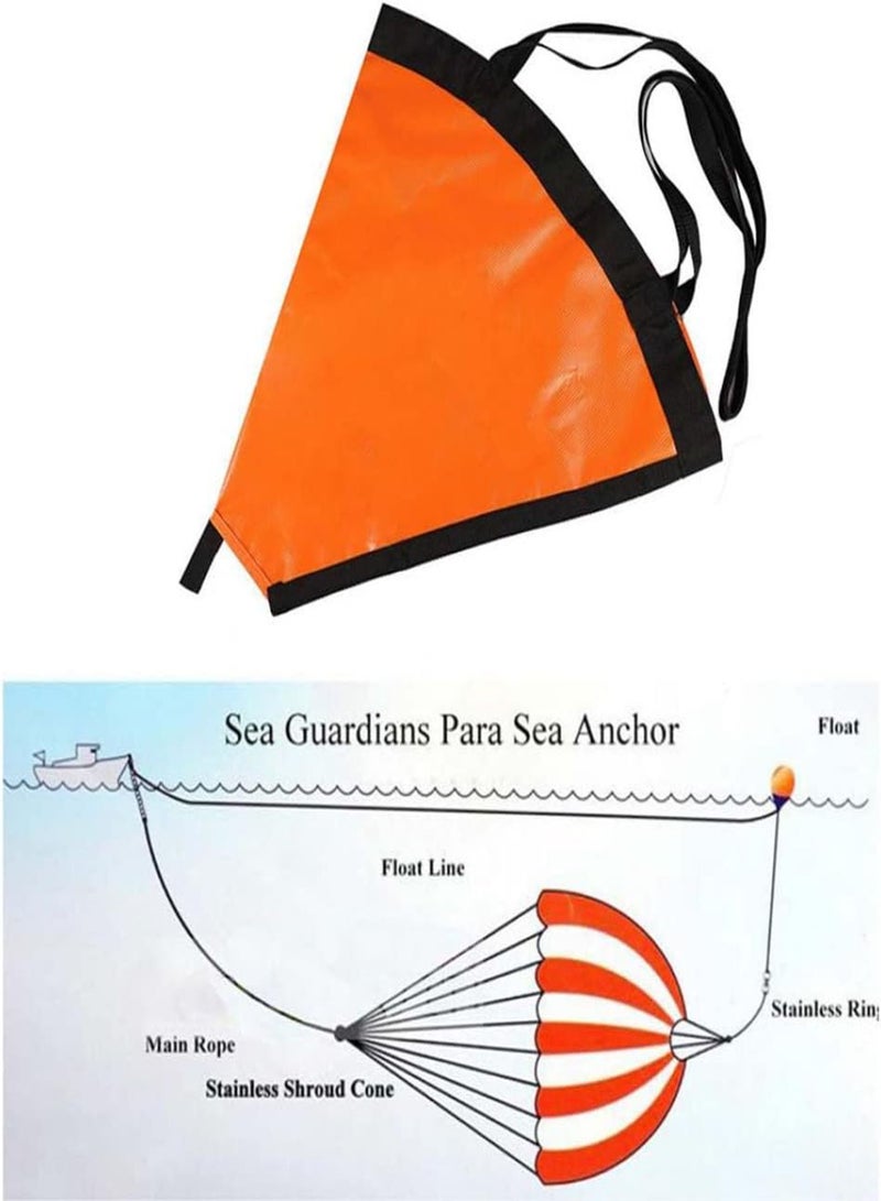 GGOOT Drift Sock with Harness Boat Anchors Buoy Sea Anchor Ocean Anglers Fishing Drogue for Kayak Boat 18 inch - Image 5