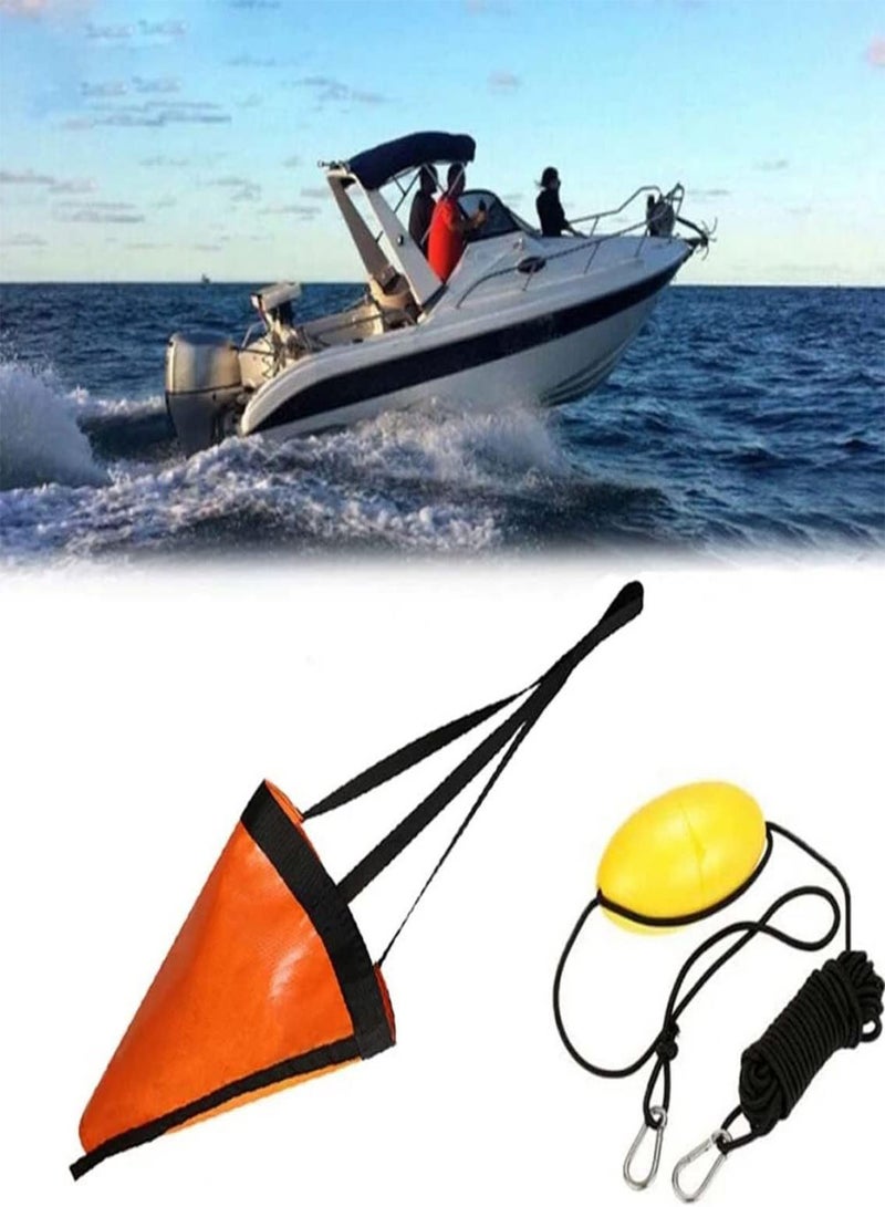 GGOOT Drift Sock with Harness Boat Anchors Buoy Sea Anchor Ocean Anglers Fishing Drogue for Kayak Boat 18 inch - Image 3