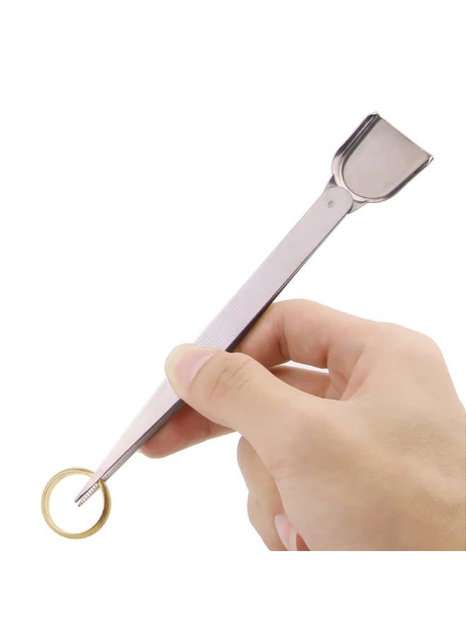lasenersm 2 Pieces Stainless Steel Tweezers with Shovel Stainless Steel Handy Tweezer with Shovel Diamond Gem Tweezers Jewelry Tweezers with Scoop Gems Pick Up Beads Tools for Beads Gems Diamond - Image 5