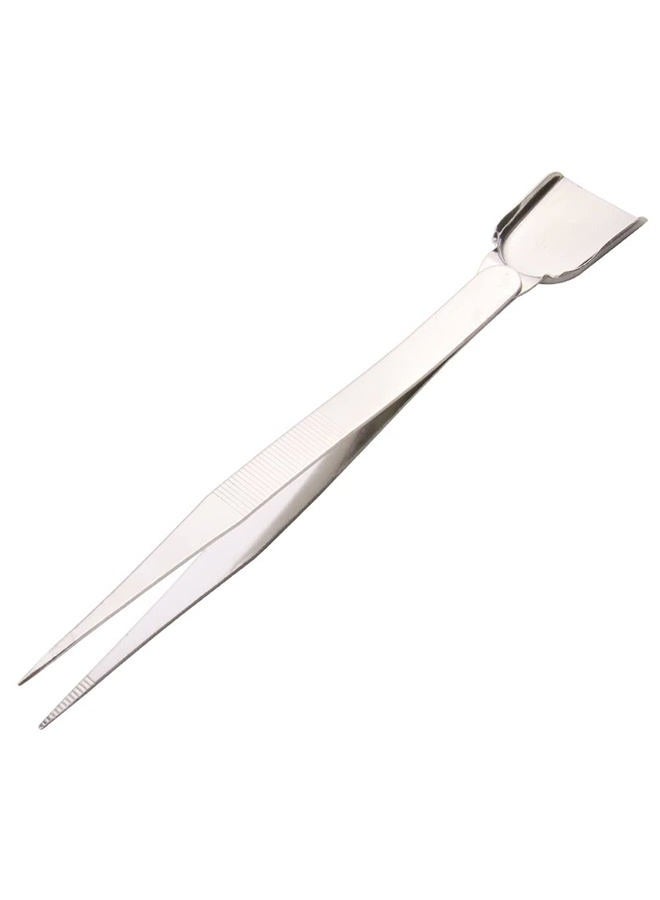 lasenersm 2 Pieces Stainless Steel Tweezers with Shovel Stainless Steel Handy Tweezer with Shovel Diamond Gem Tweezers Jewelry Tweezers with Scoop Gems Pick Up Beads Tools for Beads Gems Diamond - Image 2