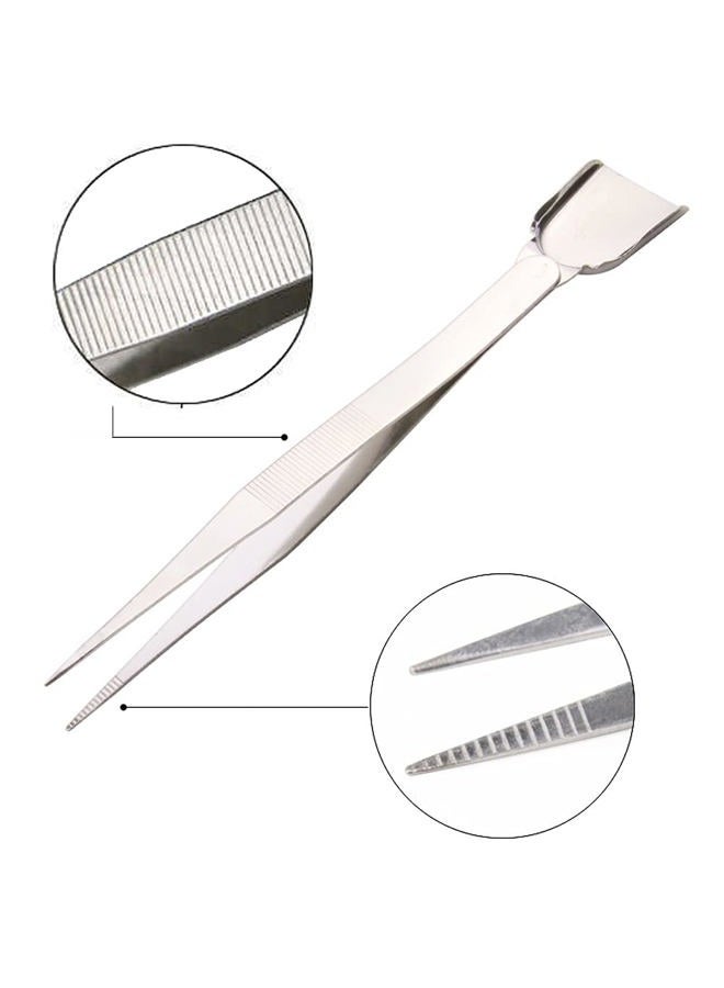 lasenersm 2 Pieces Stainless Steel Tweezers with Shovel Stainless Steel Handy Tweezer with Shovel Diamond Gem Tweezers Jewelry Tweezers with Scoop Gems Pick Up Beads Tools for Beads Gems Diamond - Image 4