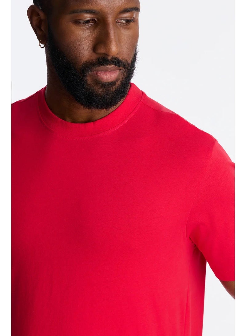 LOUD UNIVERSE Red 100% Cotton T-Shirt for Men – Soft Breathable Fabric, Lightweight Comfortable Casual Wear - Image 3