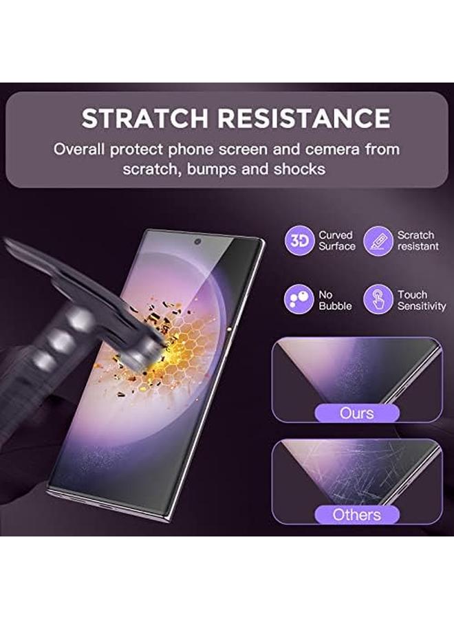 erorex 3 Plus 2 Compatible For Samsung Galaxy S23 Ultra Screen Protector With Camera Lens Protector Support Fingerprint Unlock 3D Curved Anti Scratch Tempered Glass Protector For Samsung S23 Ultra  - Image 5