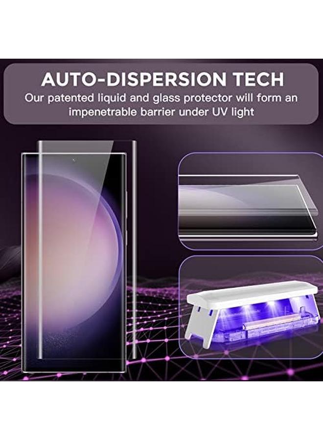 erorex 3 Plus 2 Compatible For Samsung Galaxy S23 Ultra Screen Protector With Camera Lens Protector Support Fingerprint Unlock 3D Curved Anti Scratch Tempered Glass Protector For Samsung S23 Ultra  - Image 3