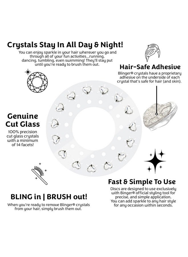 Blinger blinger Crystal Refill Pack | 5 Discs - 75 Precision-Cut Glass Crystals | Styling Tool not included | Crystal Hearts 6 mm - Image 3