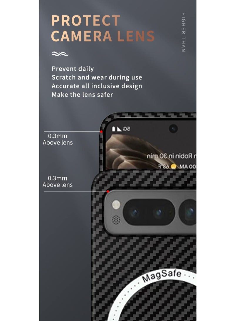 SYOSI Magnetic Case for Google Pixel Fold, Aramid Fiber Case Compatible with MagSafe Wireless Charging Anti-Scratch Shockproof Slim & Light Phone Case for Pixel Fold (Blue, Purple) - Image 3