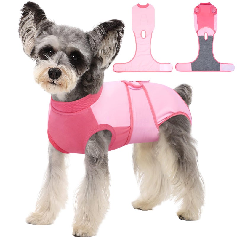 Kuoser Recovery Suit for Dogs Soft Dog Spay Suit for Female Surgery Recovery Breathable Dog Neuter Recovery Suit Male Anti Licking Dog Onesie for Abdominal Wounds Cone Alternatives Pink S - Image 2