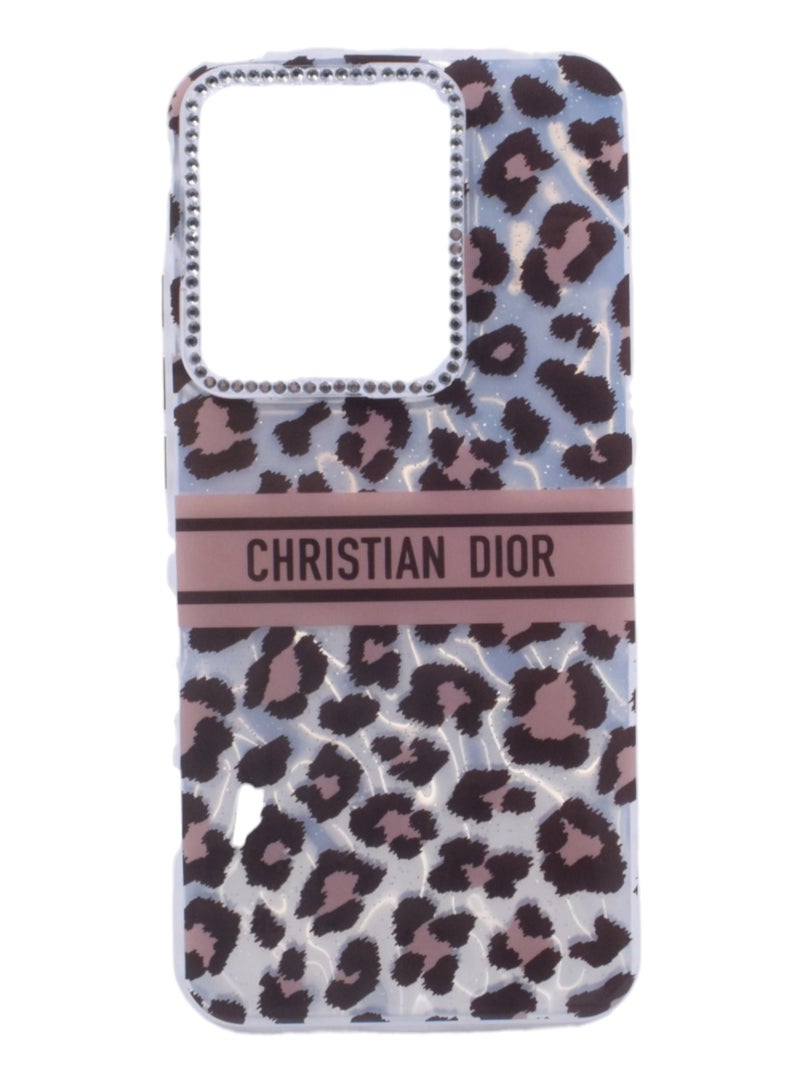 Dior Plastic Back Cover with Strass For Oppo Reno 13 Pro - CHRISTIAN DIOR LOGO - Image 1