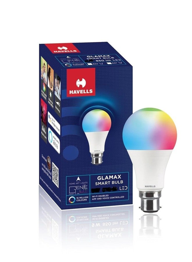 هافلز مصباح هافيلز جلاماكس الذكي بتقنية LED بقوة 12 واط وقاعدة B22 مزود بخاصية مزامنة الموسيقى، ومتوافق مع أمازون أليكسا ومساعد جوجل (16 مليون لون) - Image 1