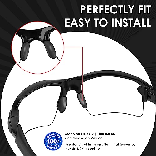 BLAZERBUCK Replacement Nose Pads Nose Piece for Oakley Flak 2.0/Flak 2.0 XL/Flak 2.0 Asian Fit/Flak XS/Flak XXS Sunglasses - Black - Image 2