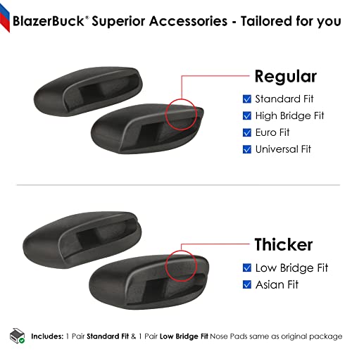 BLAZERBUCK Replacement Nose Pads Nose Piece for Oakley Flak 2.0/Flak 2.0 XL/Flak 2.0 Asian Fit/Flak XS/Flak XXS Sunglasses - Black - Image 5