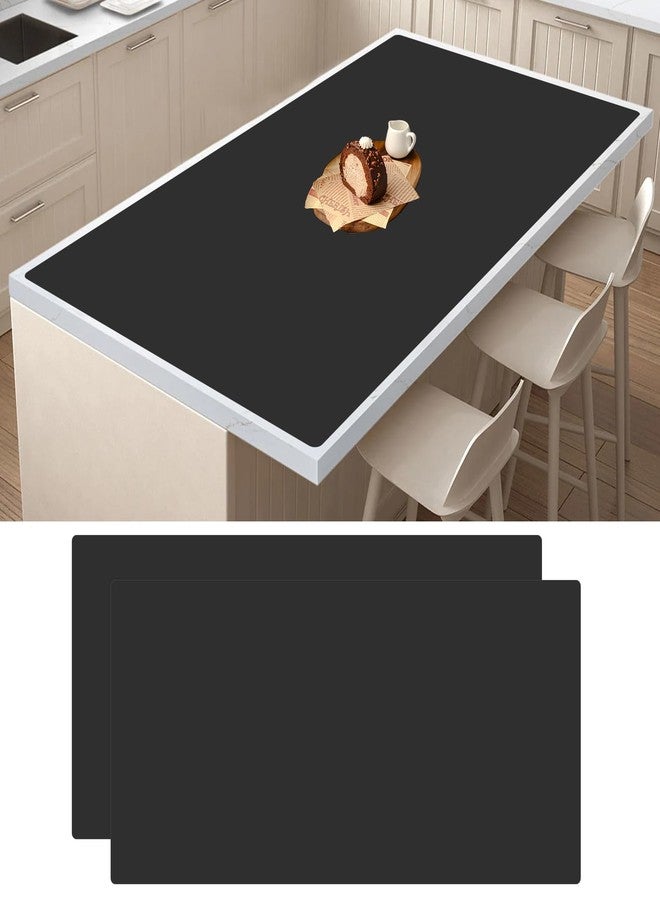 Ultibe 2Pack Large Silicone Mats for Kitchen Counter, 48''x24''(120cmx60cm) Heat Resistant Mat for Kitchen Island, Waterproof Multipurpose Countertop Protector, Black - Image 1