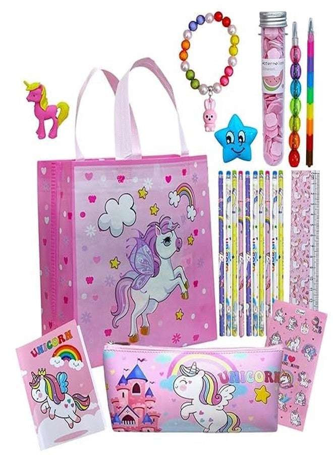 Tera13 TERA 13 Unicorn Stationery Combo for Girls 12pcs Stationery Set, Cute Stationary for Girls, Unicorn Stationary Kit for Kids Return Gift for Girls, Stationary Set Return Gifts, Diwali Gift for Kids - Image 1