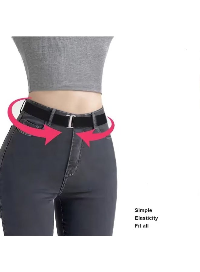Goolsky Women's Minimalist Elastic Waistband Belt - No Buckle Stretchy Casual Retro Belt for Jeans, Pants, Dresses - Multi-Occasion Wear - Image 2