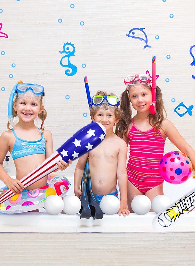 GROIC 3 Pcs Set of Inflates Baseball Beach Ball Baseball Bat Inflates,  Including Beach Ball Baseball and 2 Inflatable Baseball Bat, Kids Baseball Pool Toys for Pool Beach Fun Sports Game - Image 4