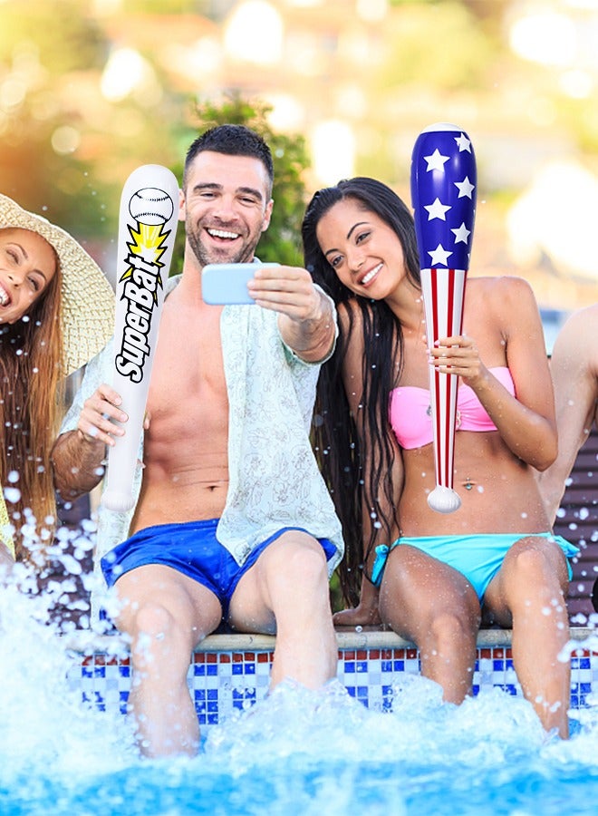 GROIC 3 Pcs Set of Inflates Baseball Beach Ball Baseball Bat Inflates,  Including Beach Ball Baseball and 2 Inflatable Baseball Bat, Kids Baseball Pool Toys for Pool Beach Fun Sports Game - Image 2