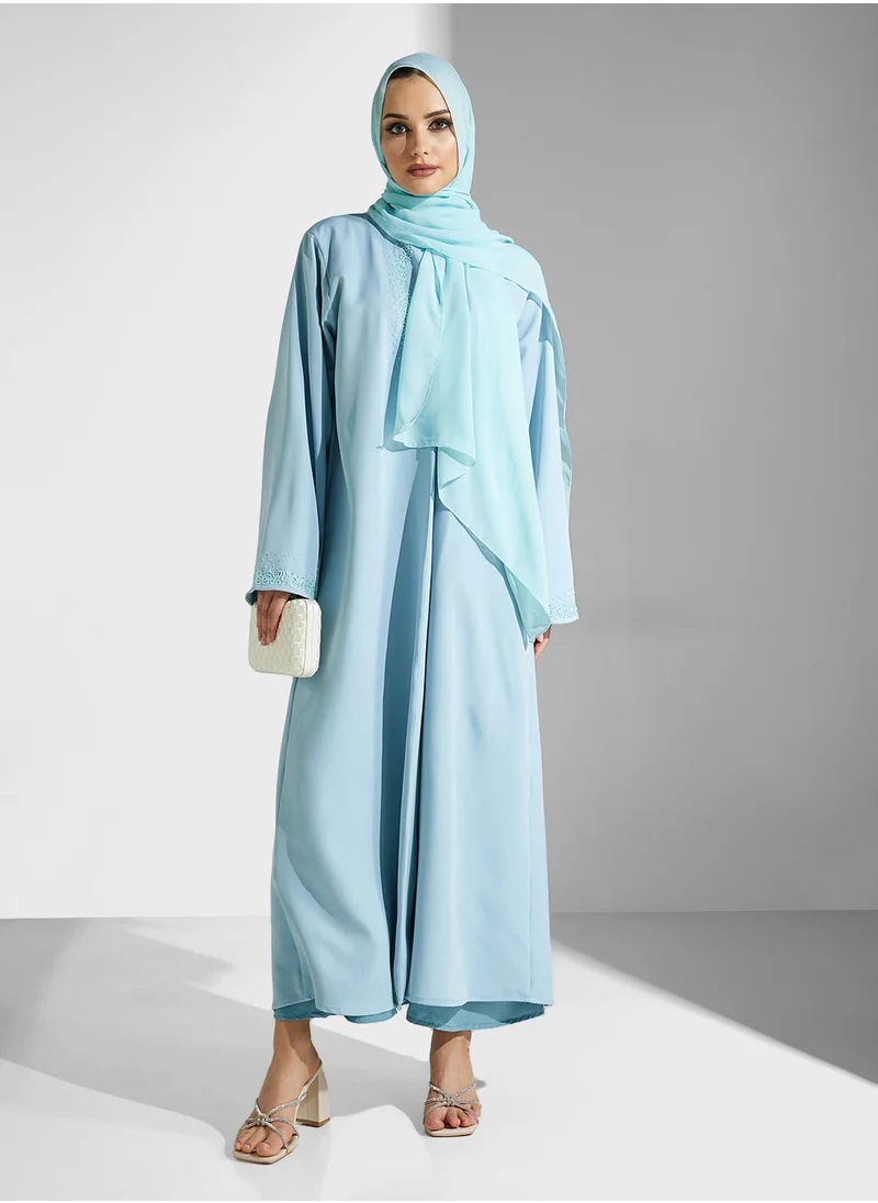 هيا كلوزيت Open Front Flared Sleeve Abaya