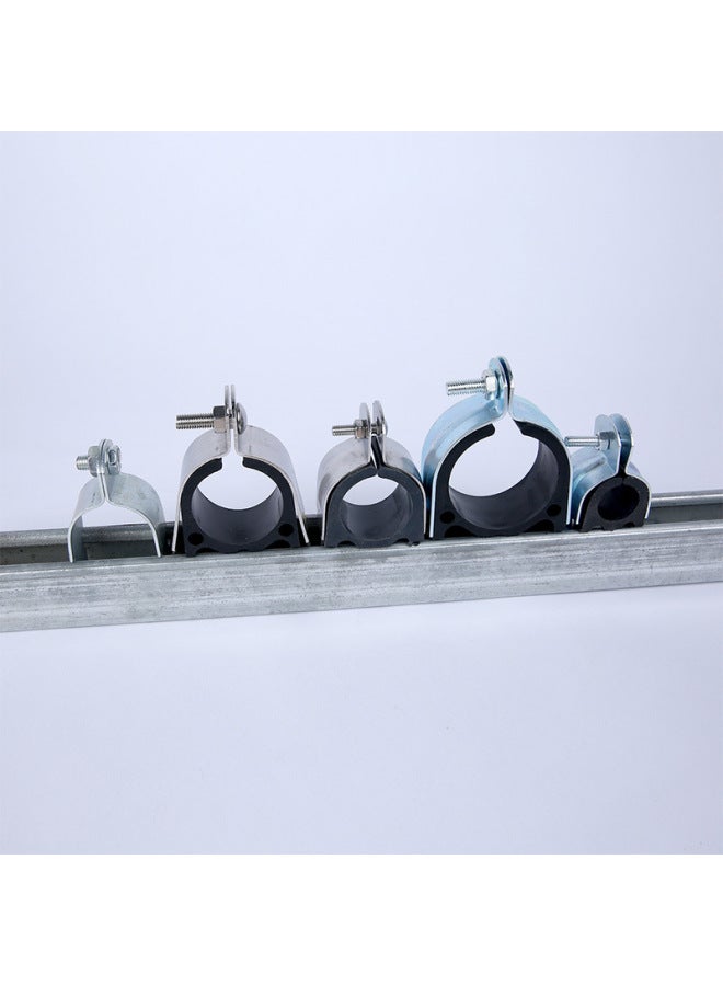 Spot Quick-release Galvanized P-pipe Clamp Metal Pipe Clamp Anti-vibration Pad Thickened Clamp Riding Clamp Anti-vibration Hoop-Specifications And Models:With Anti-vibration Pad DN50(60.5-63.5mm)  - Image 4