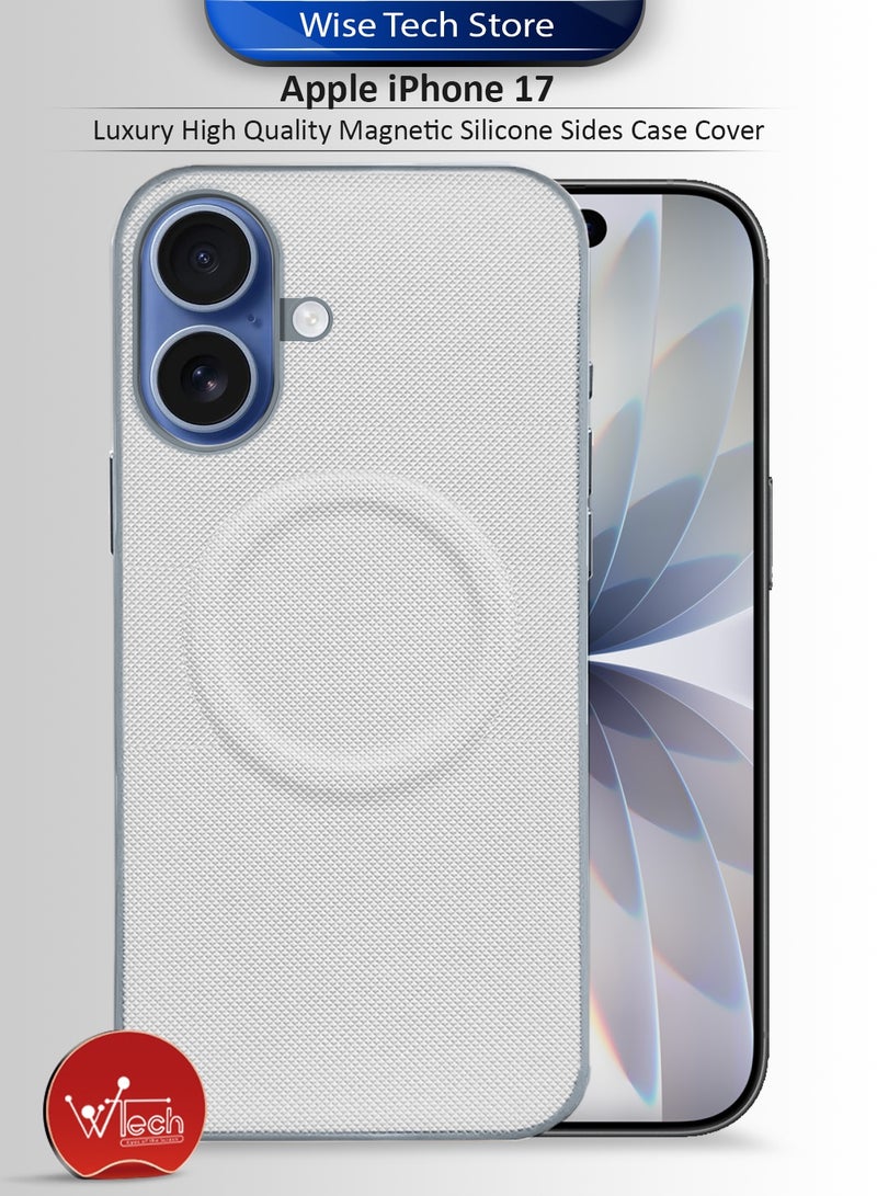 Wtech Apple iPhone 17 5G 2025 Luxury High Quality Magnetic Silicone Sides Case Cover (MCRPSN) - White - Image 1
