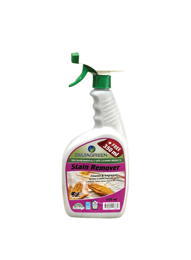 DELTAGREEN® Stain Remover Cleaner & Degreaser 1L – Eco-Friendly Tough Stain Fighter – Safe for All Surfaces  - Image 1