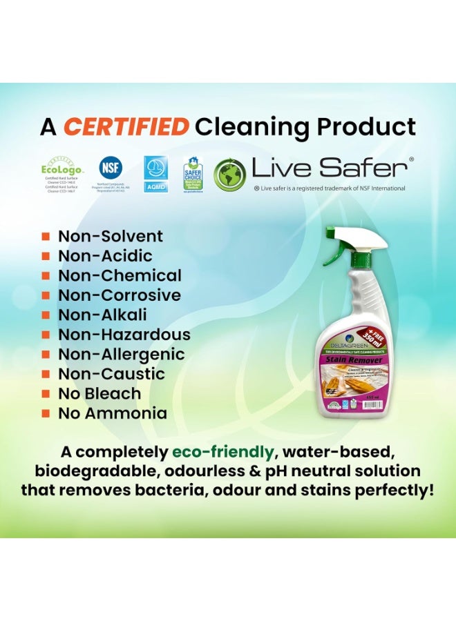 DELTAGREEN® Stain Remover Cleaner & Degreaser 1L – Eco-Friendly Tough Stain Fighter – Safe for All Surfaces  - Image 4