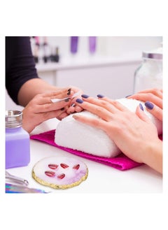 NIBEMINENT Resin Nail Art Palette, 2 Pcs Painting Mixed Color Palettes Gold Edge Holder Display Board  - Image 5
