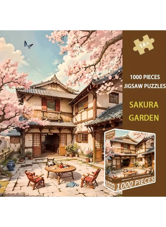 1000pcs Cherry Blossoms Jigsaw Puzzle 70x50cm For Adults Home Decor Gift - Image 1