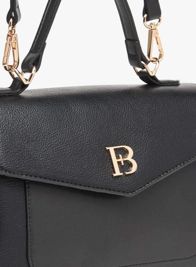 Flora Bella By Shoexpress Women Textured Satchel Bag with Adjustable Strap and Magnetic Button Closure