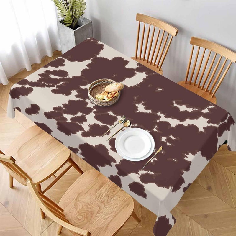 TKS MITLAN Cow or Horse Tablecloth 52 x 70 Inch Rectangular Brown Spots Animal Skin Cow Horse Print Oblong Table Cloth Kitchen Table Decorations for Home Dinner Party - Image 2