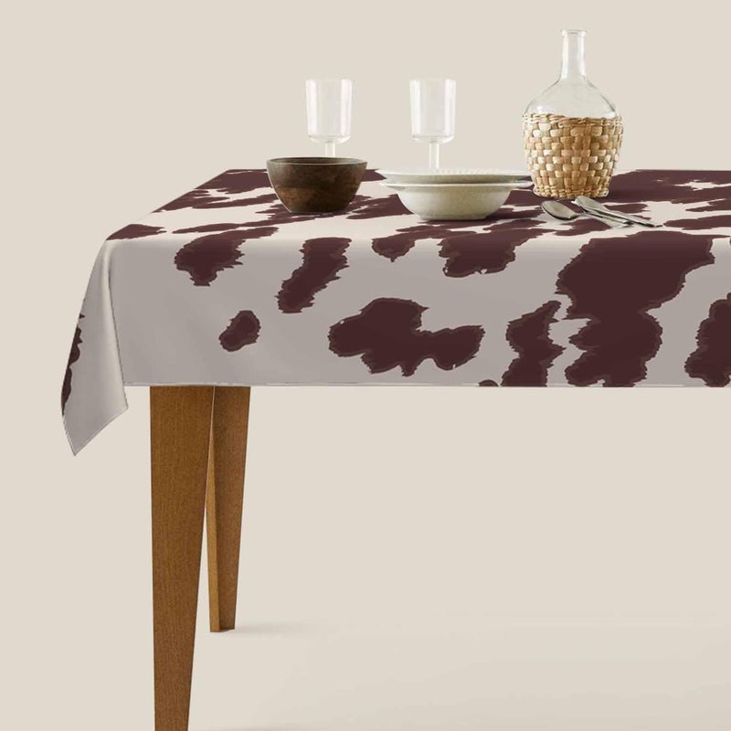 TKS MITLAN Cow or Horse Tablecloth 52 x 70 Inch Rectangular Brown Spots Animal Skin Cow Horse Print Oblong Table Cloth Kitchen Table Decorations for Home Dinner Party - Image 5