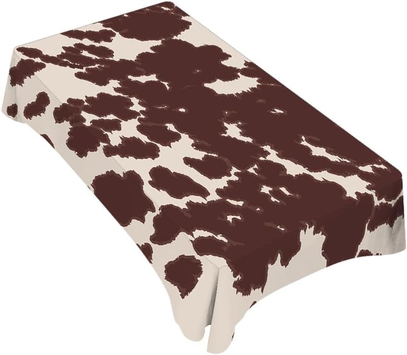 TKS MITLAN Cow or Horse Tablecloth 52 x 70 Inch Rectangular Brown Spots Animal Skin Cow Horse Print Oblong Table Cloth Kitchen Table Decorations for Home Dinner Party - Image 1