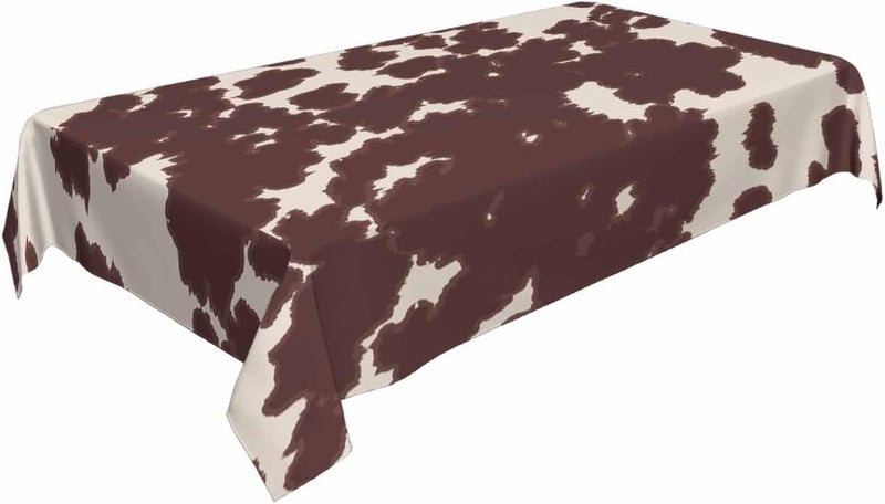 TKS MITLAN Cow or Horse Tablecloth 52 x 70 Inch Rectangular Brown Spots Animal Skin Cow Horse Print Oblong Table Cloth Kitchen Table Decorations for Home Dinner Party - Image 4