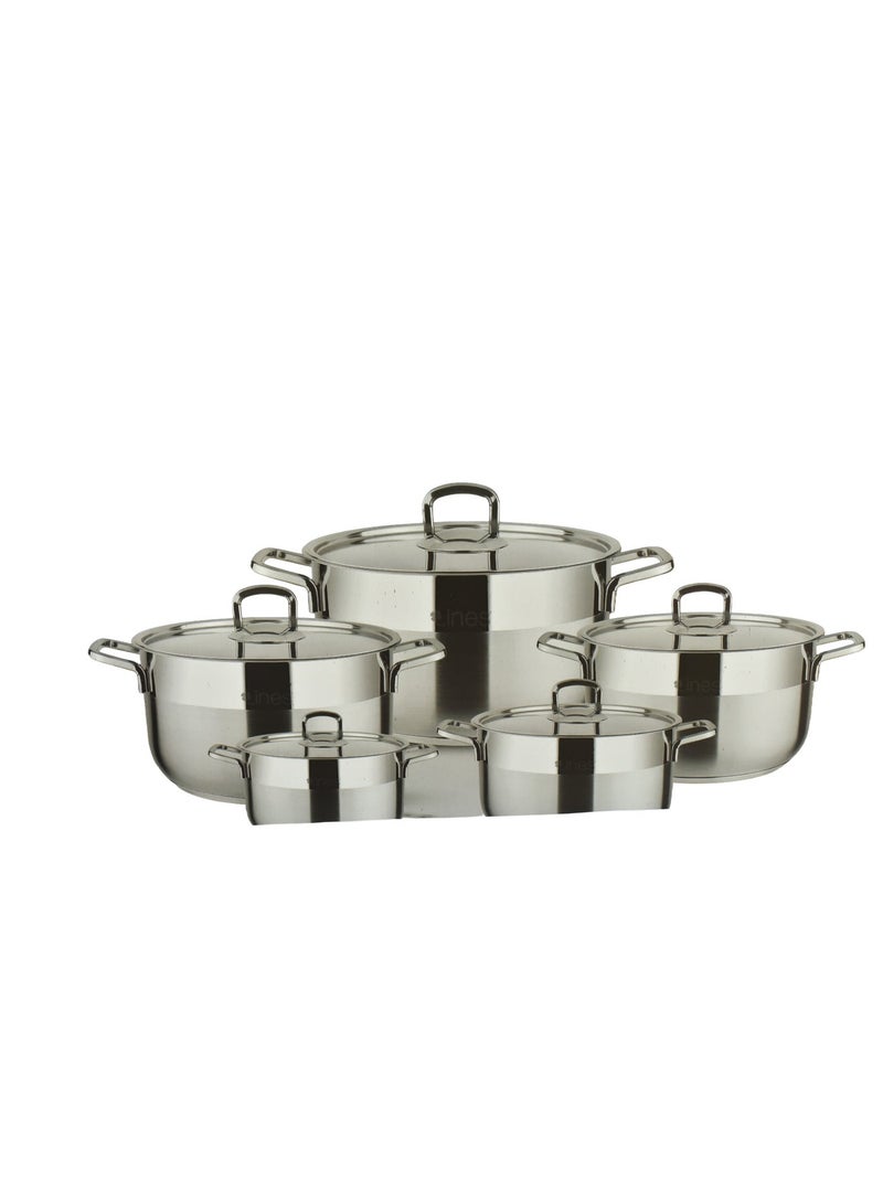 Lines stainless steel cookware set, Turkish made, 10 pieces - Image 4