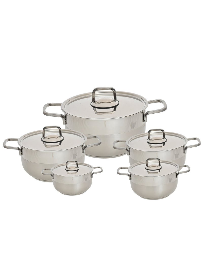 Lines stainless steel cookware set, Turkish made, 10 pieces - Image 3