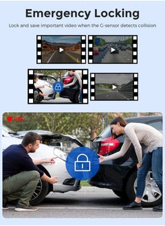 XiuWoo Dash Camera 4K Ultra-high Definition Dual-lens Driving Recorder Front 4K Rear 1080P 64GB Memory Card Built-in WIFI Loop Recording 170-degree Wide Angle Dash Cam  - Image 2