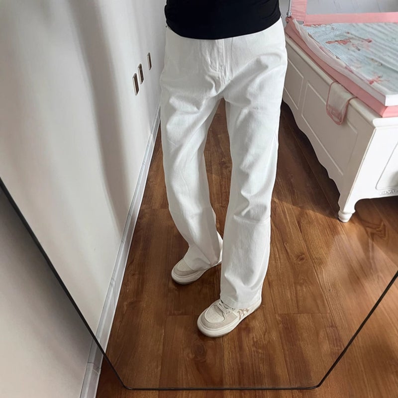 Unisex Classic Denim Jeans Loose Fit Daily Outdoor Wear - Image 2