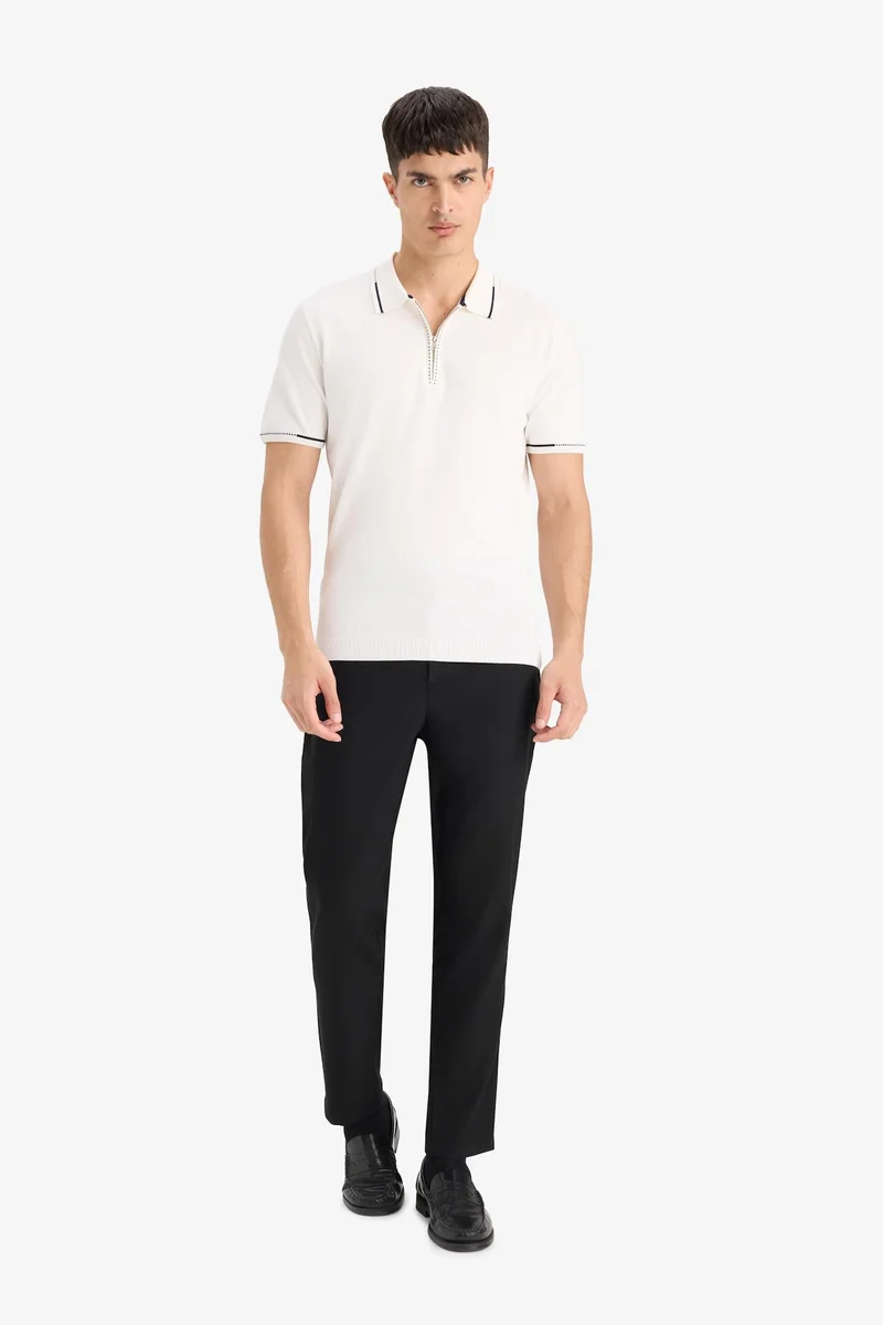 Defacto  Standard Fit Knit Short Sleeve Polo Shirt for Men | Best Price UAE
