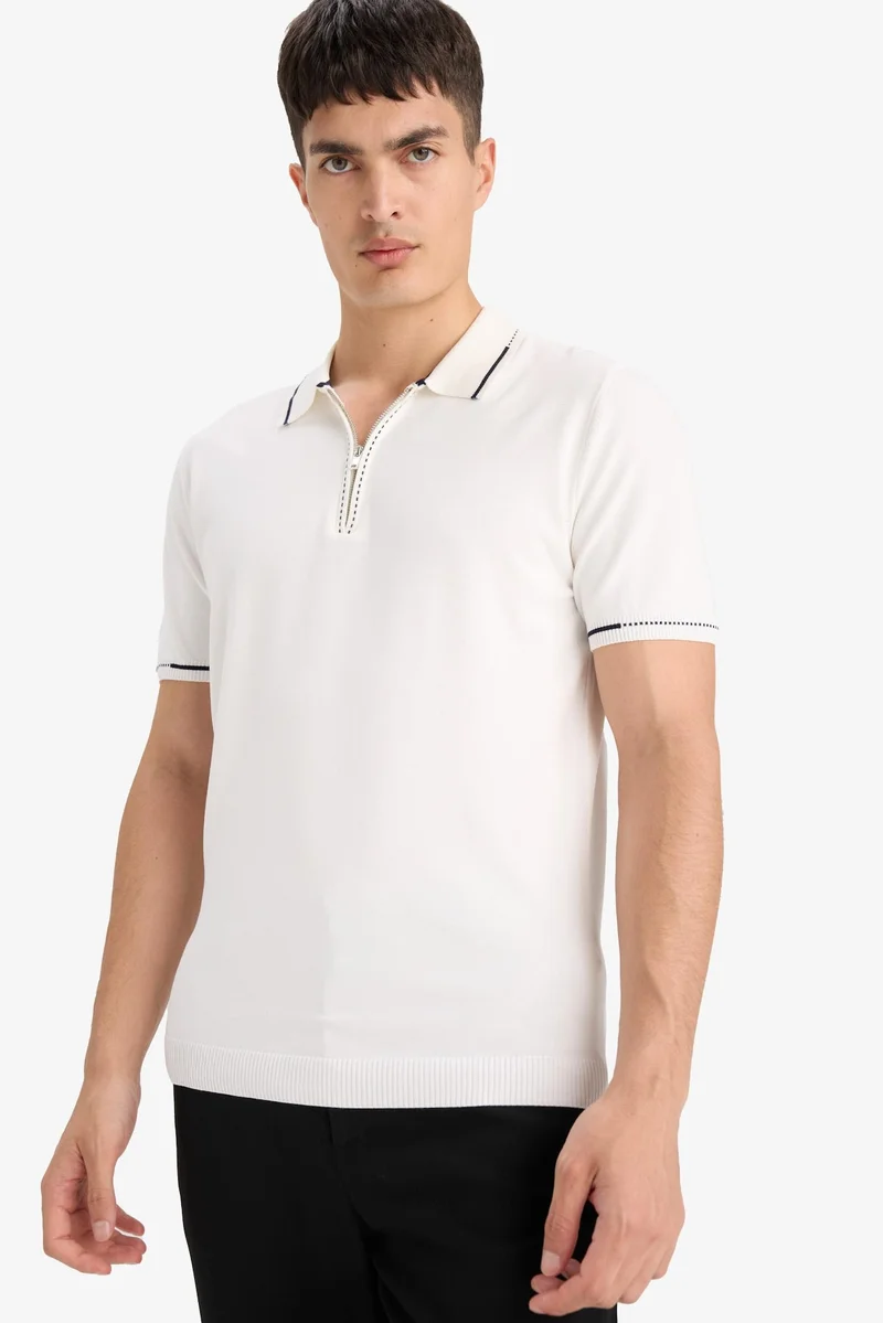 Defacto  Standard Fit Knit Short Sleeve Polo Shirt for Men | Best Price UAE