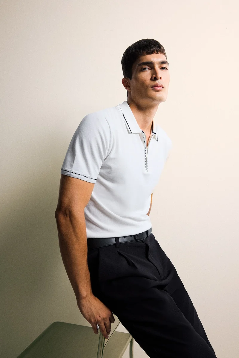 Defacto  Standard Fit Knit Short Sleeve Polo Shirt for Men | Best Price UAE