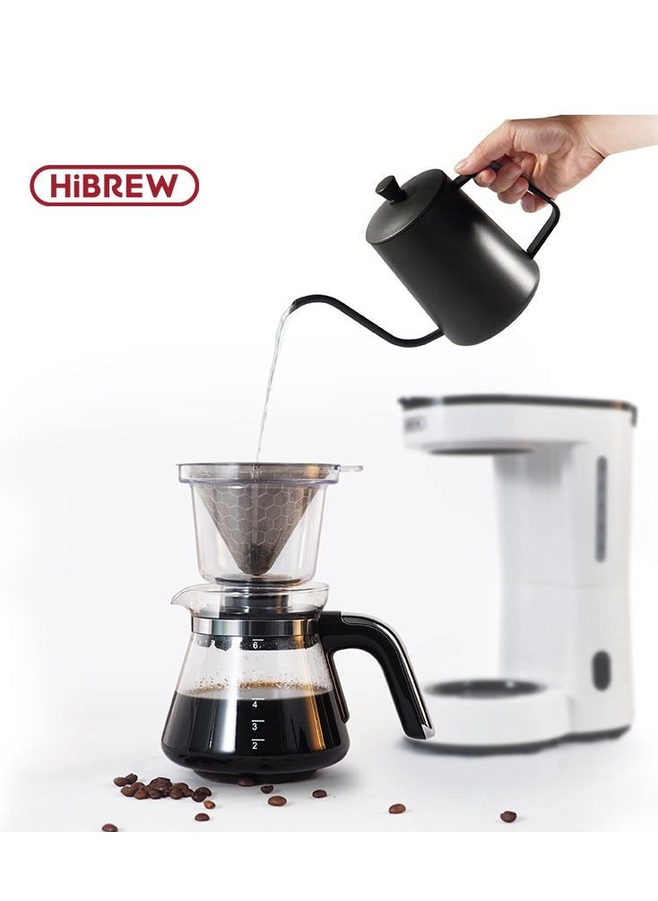 HiBREW HiBREW 3 in 1 America Drip Coffee Machine Pour Over Coffee Maker Glass Teapot Hot Tea Maker H12 White  - Image 1