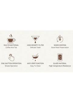 HiBREW ماكينة صنع القهوة الأمريكية 3 في 1 من HiBREW، ماكينة صنع القهوة بالتنقيط، إبريق شاي زجاجي، ماكينة صنع الشاي الساخن H12 باللون الأبيض  - Image 3