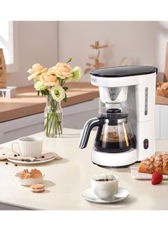 HiBREW ماكينة صنع القهوة الأمريكية 3 في 1 من HiBREW، ماكينة صنع القهوة بالتنقيط، إبريق شاي زجاجي، ماكينة صنع الشاي الساخن H12 باللون الأبيض  - Image 2