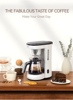 HiBREW ماكينة صنع القهوة الأمريكية 3 في 1 من HiBREW، ماكينة صنع القهوة بالتنقيط، إبريق شاي زجاجي، ماكينة صنع الشاي الساخن H12 باللون الأبيض  - Image 4