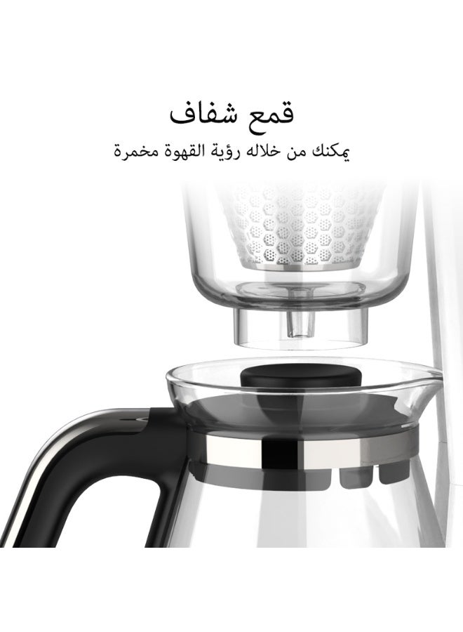 هيبرو ماكينة تحضير القهوة الأمريكية HiBREW 3 في 1، ماكينة تحضير القهوة بالتقطير، إبريق شاي زجاجي، ماكينة تحضير الشاي الساخن H12 أبيض - Image 2