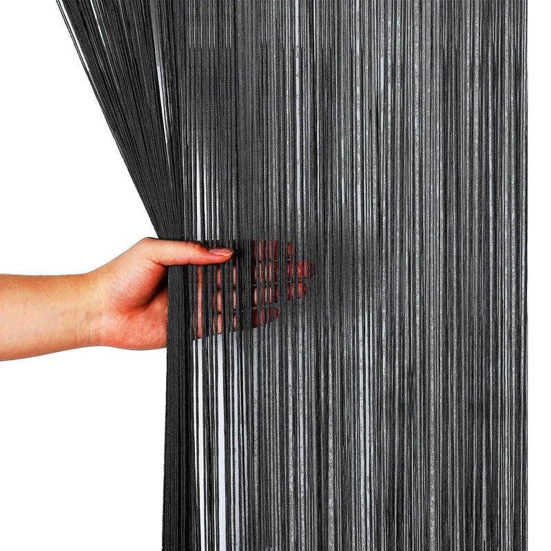 HSYLYM Door String Curtains Closet Curtains Room Dividers Dense for Doorways Windows Bedroom Closet Door Wall Hanging Decorative 79 inches Long 100x200cm/39x79in Black 1 Curtain Panel - Image 4