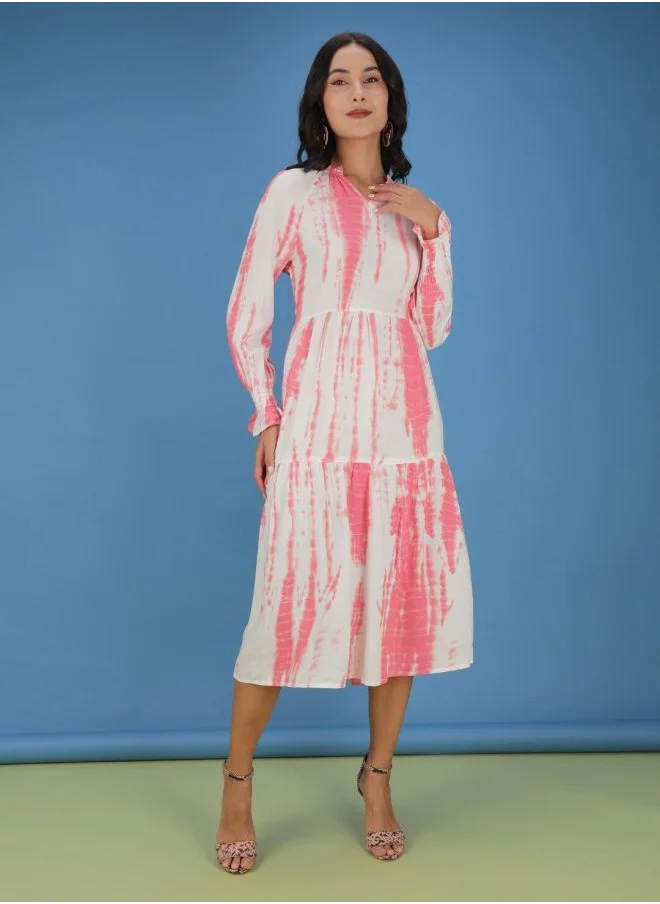 Freehand Women A-Line Casual Tie & Dye Dress