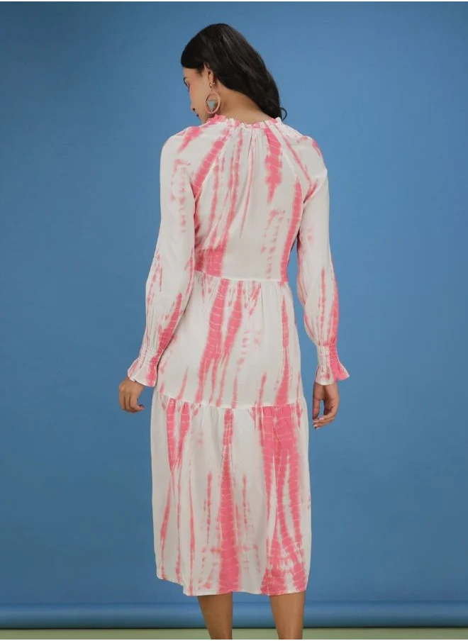 Freehand Women A-Line Casual Tie & Dye Dress