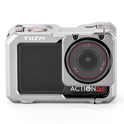Tilta Full Camera Cage Compatible with DJI Osmo Action 3, Action 4 & Action 5 Pro (Titanium Gray) | Magnesium-Aluminum Frame | Cold Shoe & 1/4″-20 Mounts | Magnetic Mount Design | Shock-Absorbing Pads - Image 2