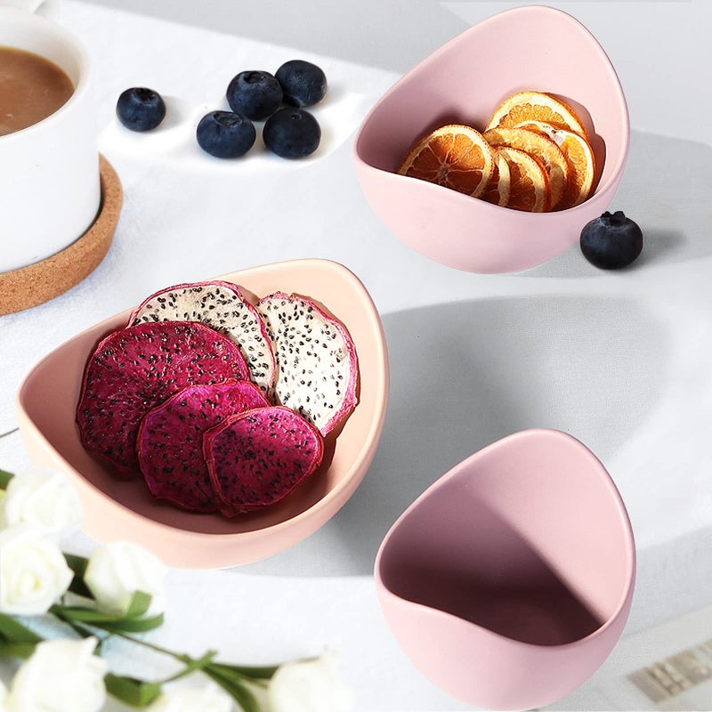 Notakia Salad Decorative Bowls Lotus Shaped Pasta Bowls Dishwasher Safe, Unique Angled Ceramic Bowls for Salad, Pasta, Soup, Rice, Prep, Ideal for Restaurant (Purple 5 Packs) - Image 3